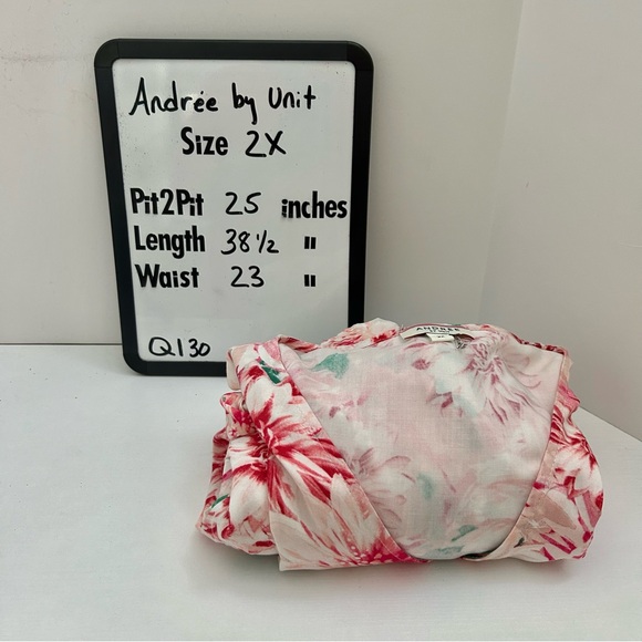 Andree by Unit Pink Floral Ruffle Sleeve Babydoll Dress Size 2X - Picture 16 of 16
